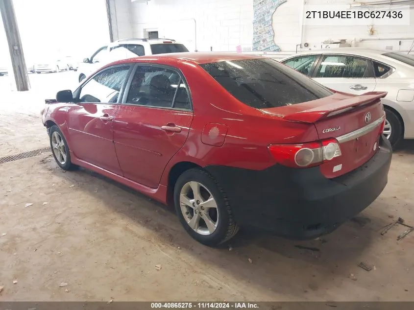 2011 Toyota Corolla S VIN: 2T1BU4EE1BC627436 Lot: 40865275