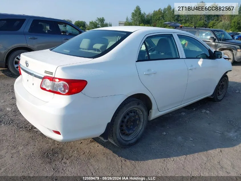 2012 Toyota Corolla S/Le VIN: 2T1BU4EE6CC882567 Lot: 12059479