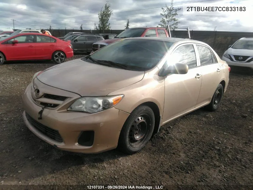 2012 Toyota Corolla S/Le VIN: 2T1BU4EE7CC833183 Lot: 12107331