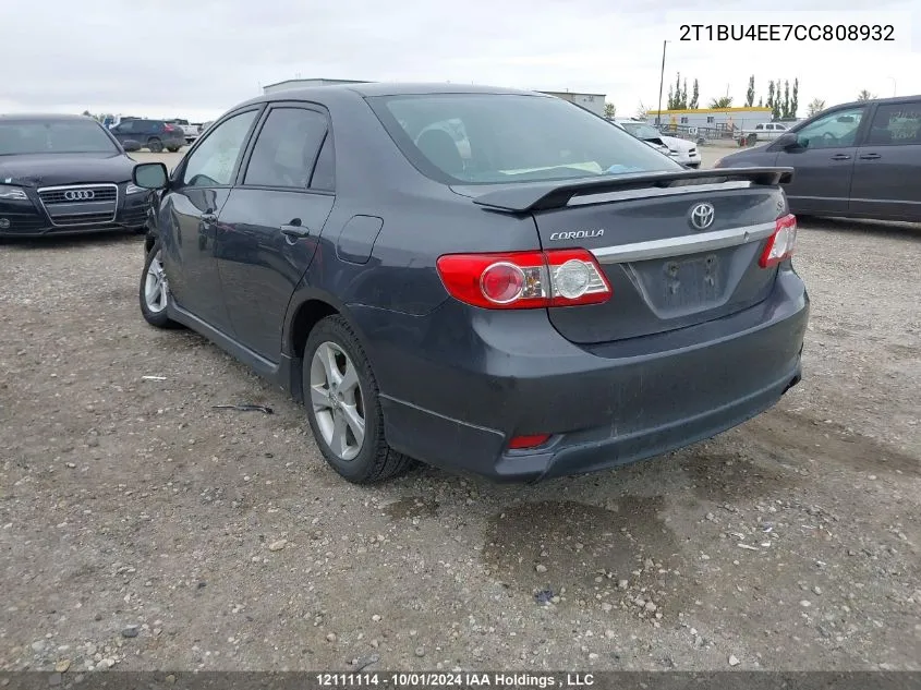 2012 Toyota Corolla S VIN: 2T1BU4EE7CC808932 Lot: 12111114