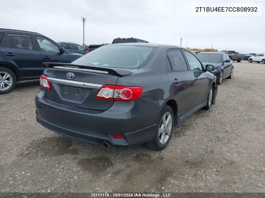 2012 Toyota Corolla S VIN: 2T1BU4EE7CC808932 Lot: 12111114