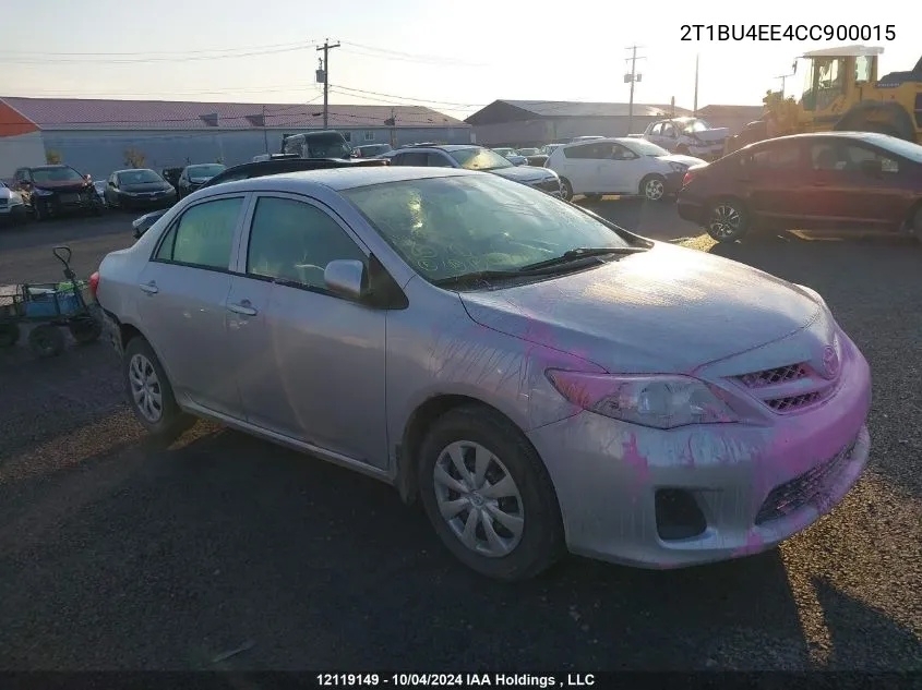 2012 Toyota Corolla Ce VIN: 2T1BU4EE4CC900015 Lot: 12119149