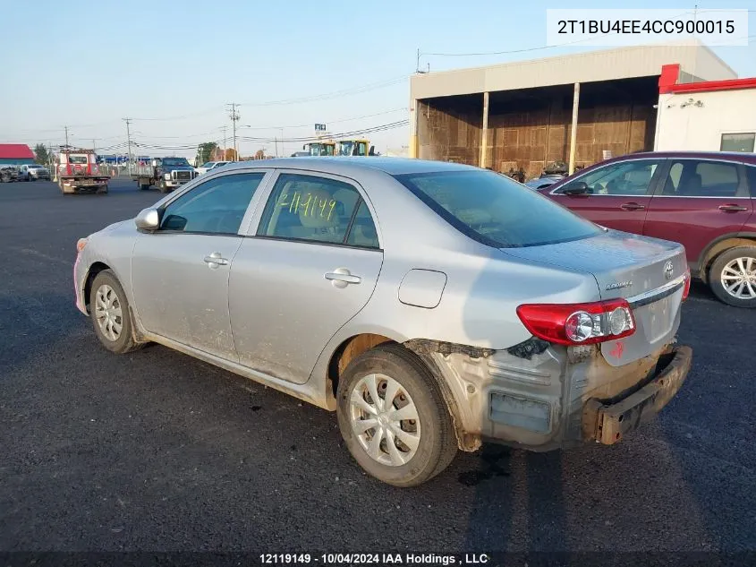 2012 Toyota Corolla Ce VIN: 2T1BU4EE4CC900015 Lot: 12119149