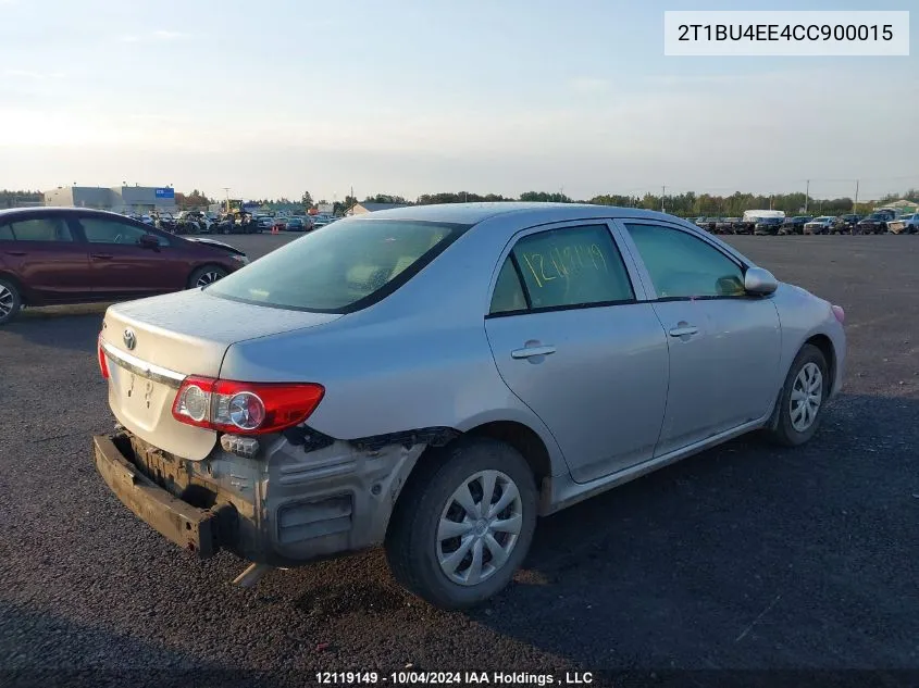 2012 Toyota Corolla Ce VIN: 2T1BU4EE4CC900015 Lot: 12119149