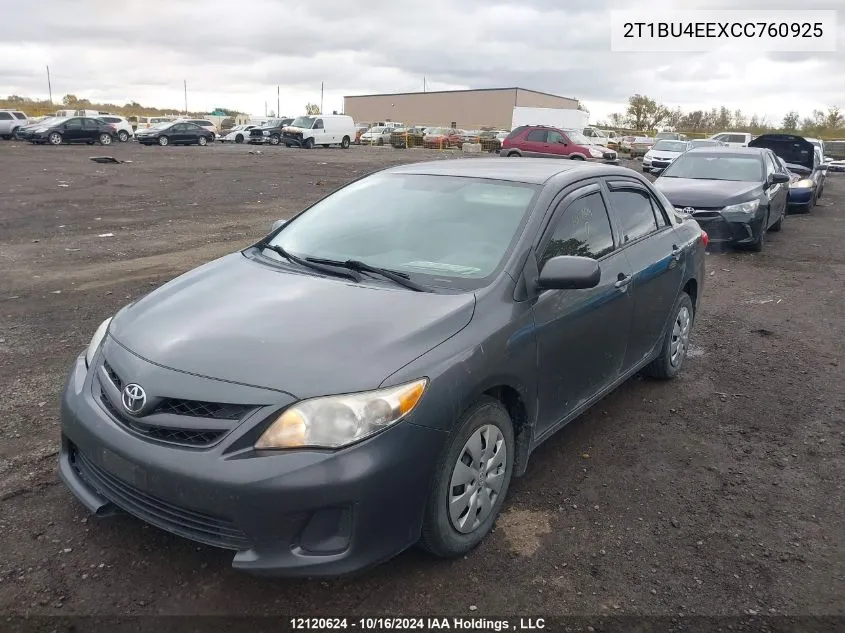 2012 Toyota Corolla S/Le VIN: 2T1BU4EEXCC760925 Lot: 12120624