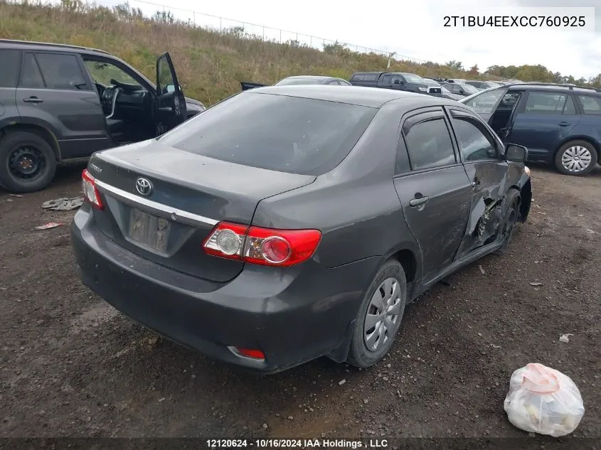 2012 Toyota Corolla S/Le VIN: 2T1BU4EEXCC760925 Lot: 12120624