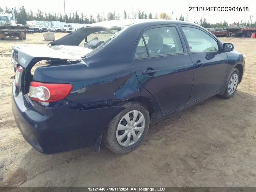 2012 Toyota Corolla Ce VIN: 2T1BU4EE0CC904658 Lot: 12121440