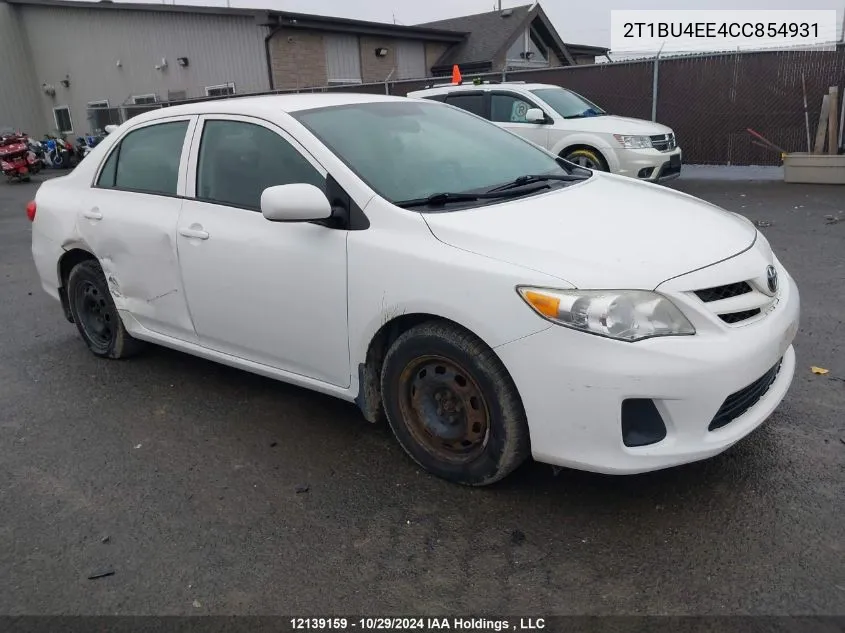 2012 Toyota Corolla Ce VIN: 2T1BU4EE4CC854931 Lot: 12139159