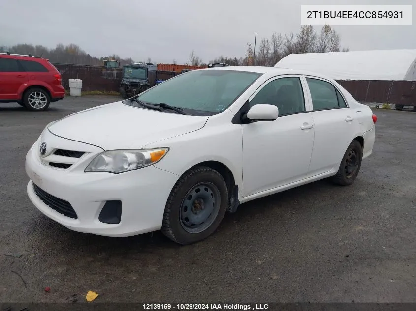 2012 Toyota Corolla Ce VIN: 2T1BU4EE4CC854931 Lot: 12139159