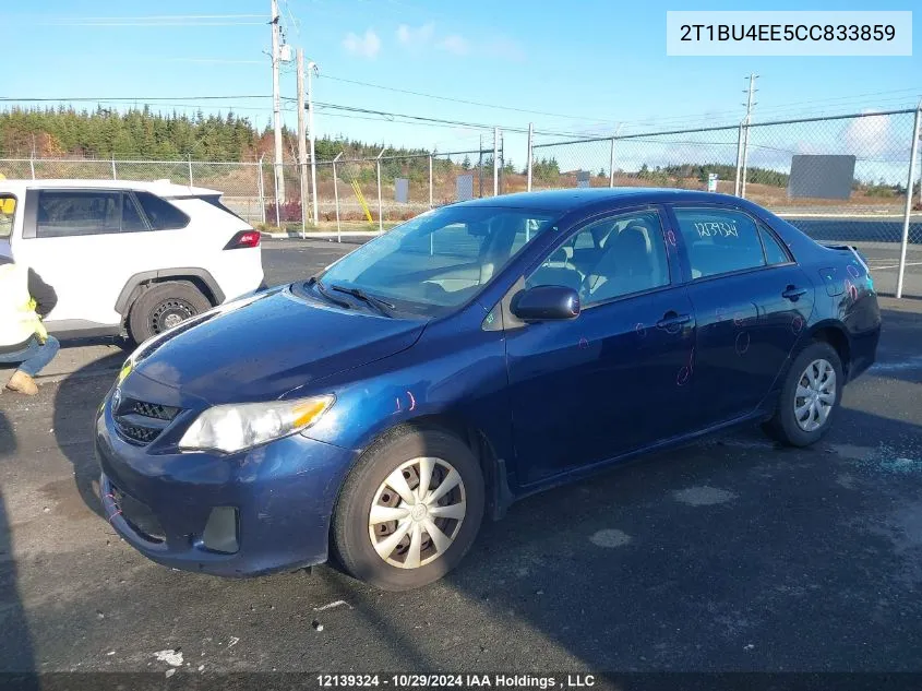 2012 Toyota Corolla Ce VIN: 2T1BU4EE5CC833859 Lot: 12139324