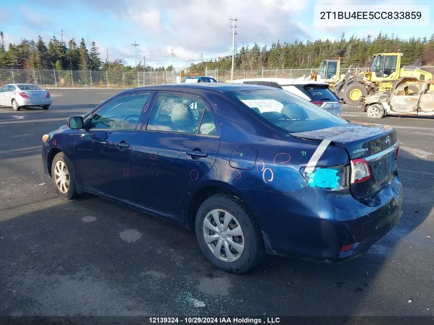 2012 Toyota Corolla Ce VIN: 2T1BU4EE5CC833859 Lot: 12139324