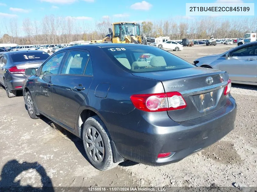 2012 Toyota Corolla VIN: 2T1BU4EE2CC845189 Lot: 12150515