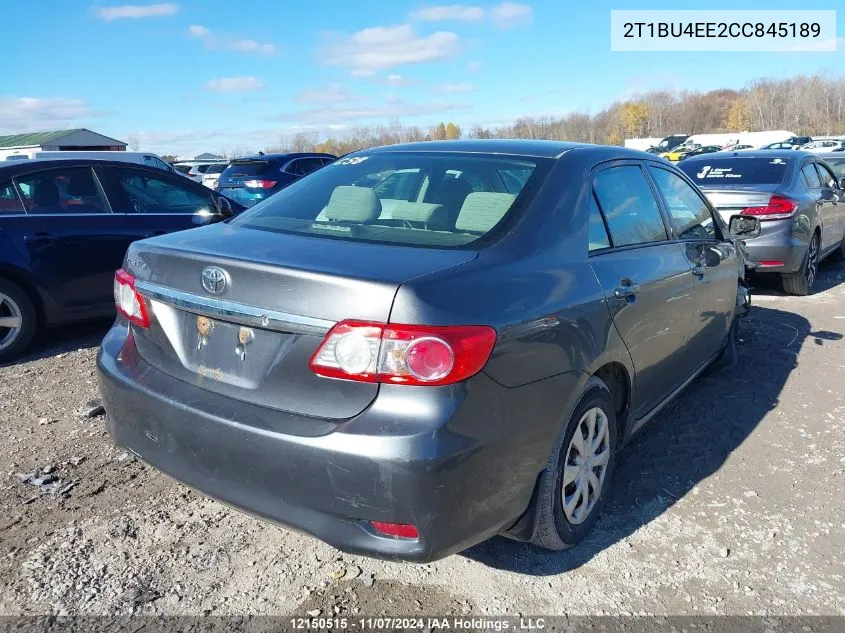 2012 Toyota Corolla VIN: 2T1BU4EE2CC845189 Lot: 12150515