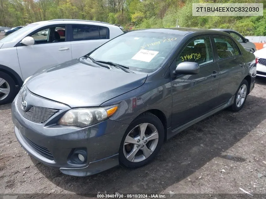 2012 Toyota Corolla S VIN: 2T1BU4EEXCC832030 Lot: 39401730