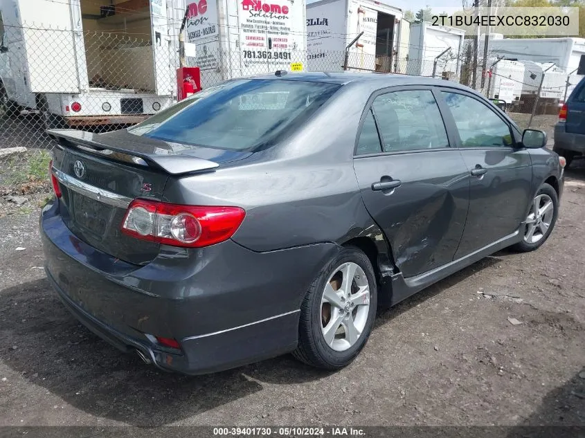 2012 Toyota Corolla S VIN: 2T1BU4EEXCC832030 Lot: 39401730