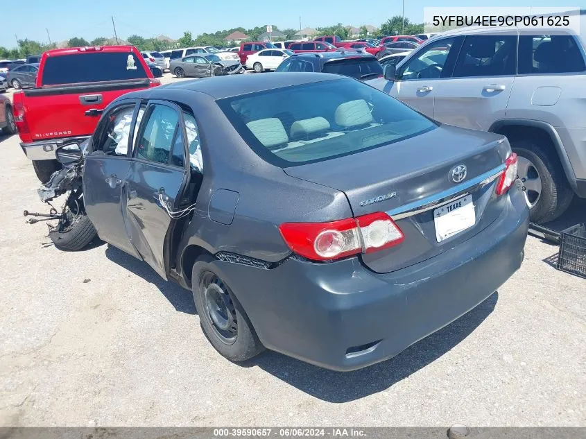 2012 Toyota Corolla L VIN: 5YFBU4EE9CP061625 Lot: 39590657