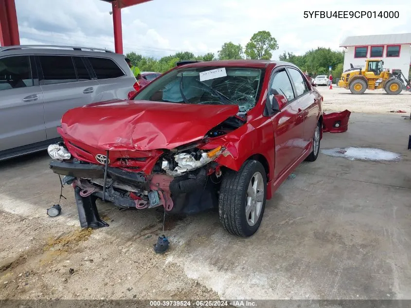 2012 Toyota Corolla S VIN: 5YFBU4EE9CP014000 Lot: 39739524