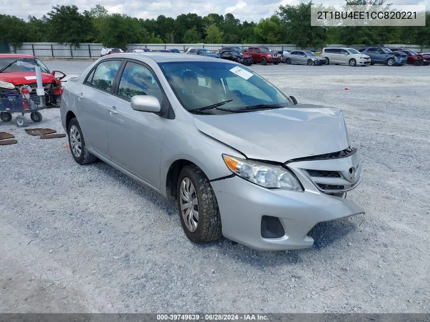 2012 Toyota Corolla Le VIN: 2T1BU4EE1CC820221 Lot: 39749639