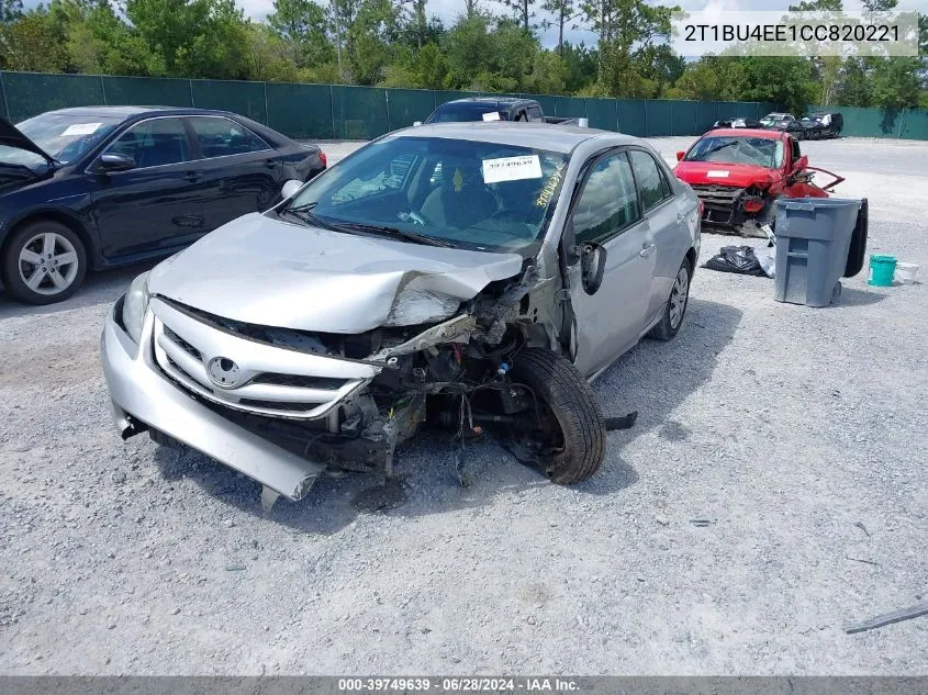 2012 Toyota Corolla Le VIN: 2T1BU4EE1CC820221 Lot: 39749639