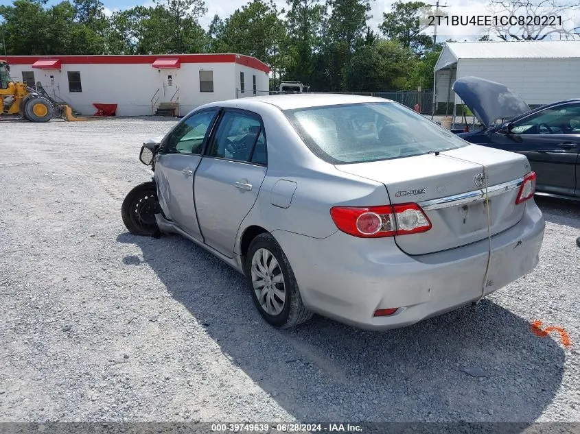 2012 Toyota Corolla Le VIN: 2T1BU4EE1CC820221 Lot: 39749639