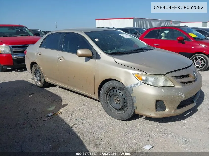 2012 Toyota Corolla Le VIN: 5YFBU4EEXCP052562 Lot: 39778817