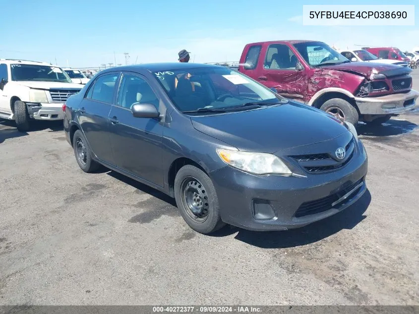 5YFBU4EE4CP038690 2012 Toyota Corolla L