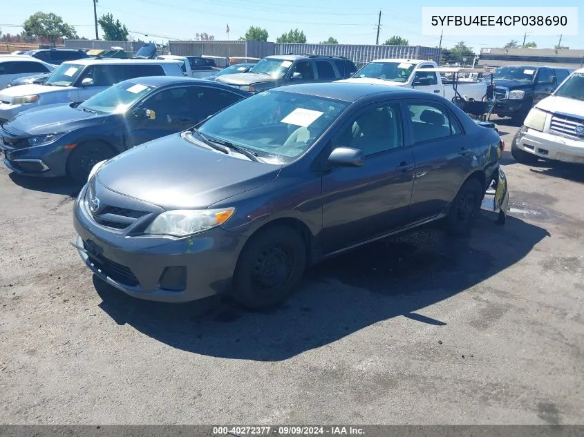 2012 Toyota Corolla L VIN: 5YFBU4EE4CP038690 Lot: 40272377