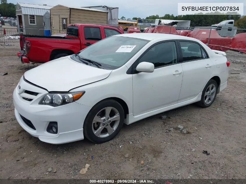 5YFBU4EE1CP007834 2012 Toyota Corolla S