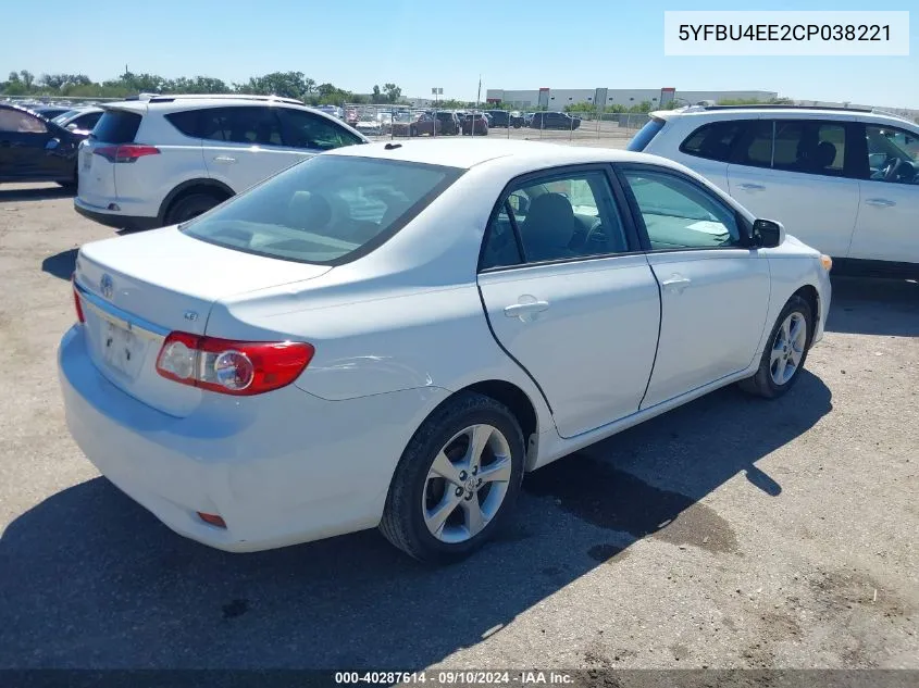 5YFBU4EE2CP038221 2012 Toyota Corolla Le