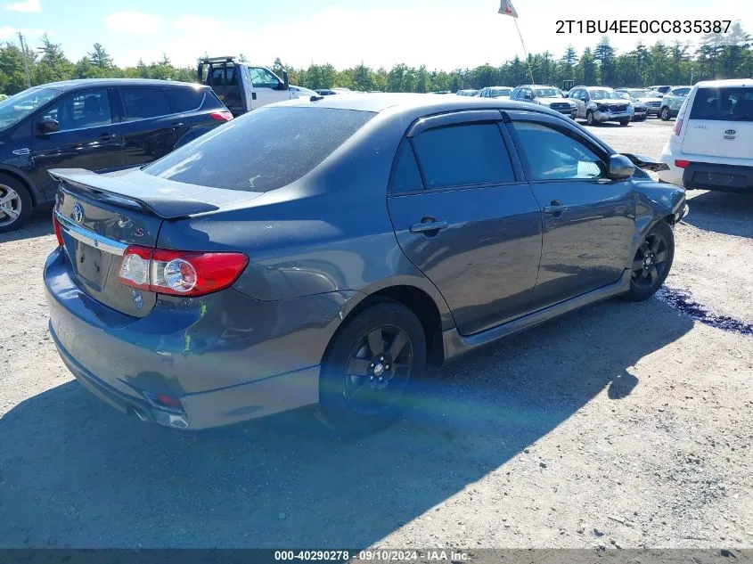 2012 Toyota Corolla S VIN: 2T1BU4EE0CC835387 Lot: 40290278