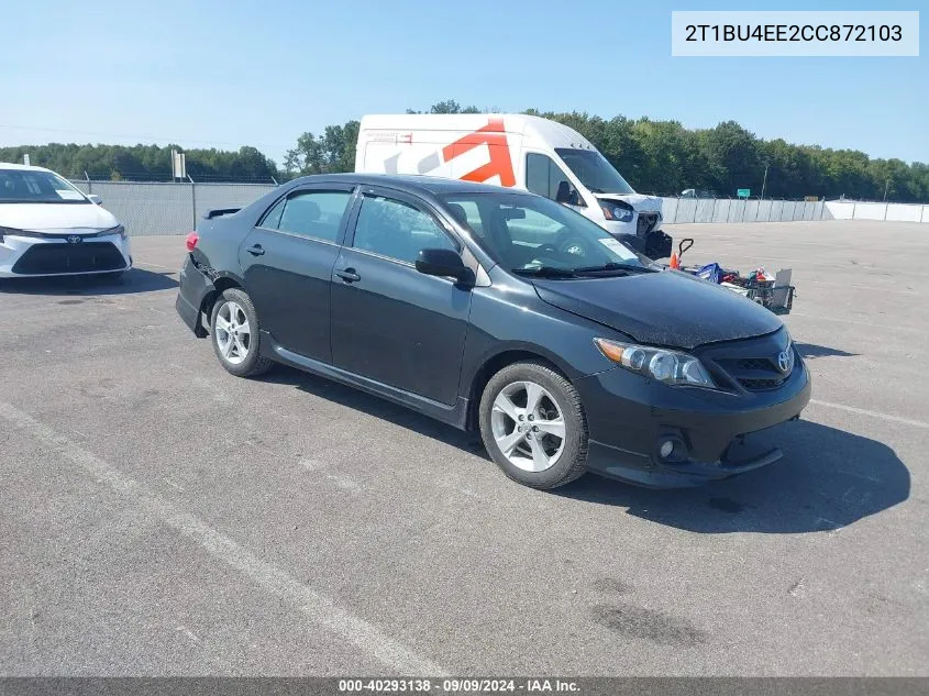 2012 Toyota Corolla S VIN: 2T1BU4EE2CC872103 Lot: 40293138