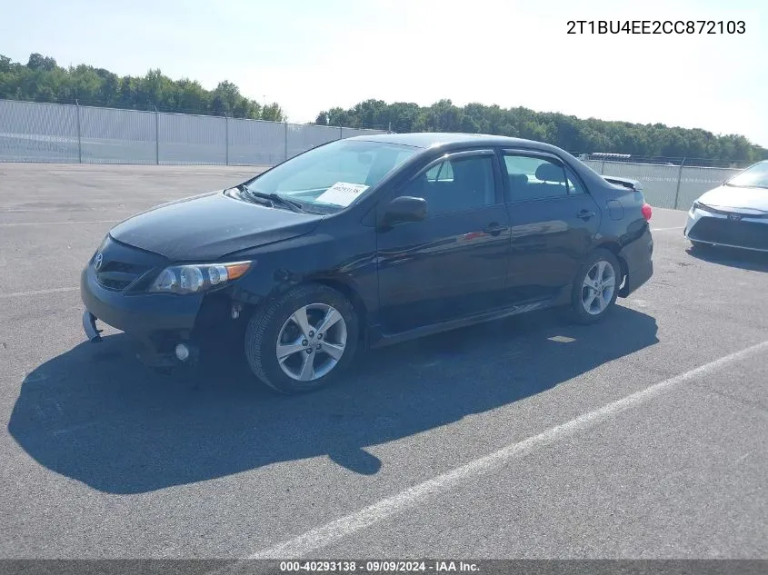 2012 Toyota Corolla S VIN: 2T1BU4EE2CC872103 Lot: 40293138