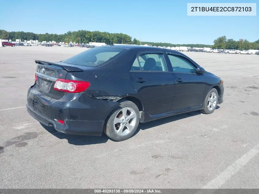 2012 Toyota Corolla S VIN: 2T1BU4EE2CC872103 Lot: 40293138