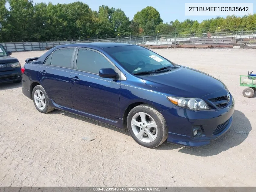 2012 Toyota Corolla S VIN: 2T1BU4EE1CC835642 Lot: 40299949