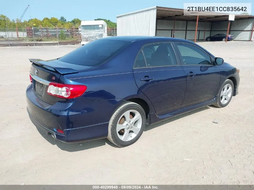 2012 Toyota Corolla S VIN: 2T1BU4EE1CC835642 Lot: 40299949