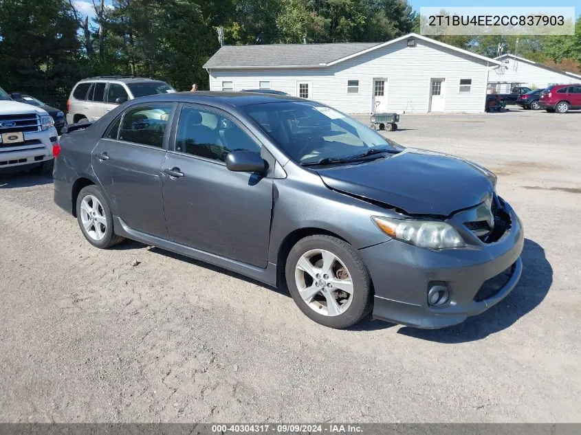 2012 Toyota Corolla S VIN: 2T1BU4EE2CC837903 Lot: 40304317