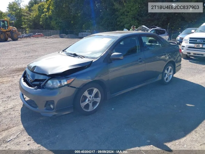 2012 Toyota Corolla S VIN: 2T1BU4EE2CC837903 Lot: 40304317