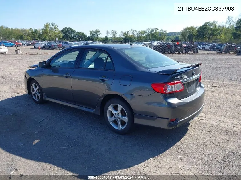 2012 Toyota Corolla S VIN: 2T1BU4EE2CC837903 Lot: 40304317