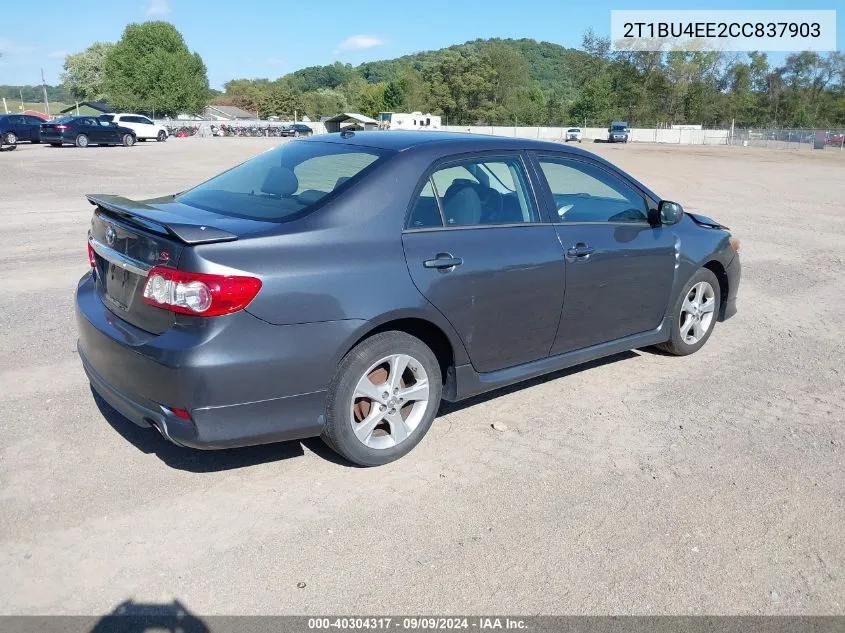 2012 Toyota Corolla S VIN: 2T1BU4EE2CC837903 Lot: 40304317