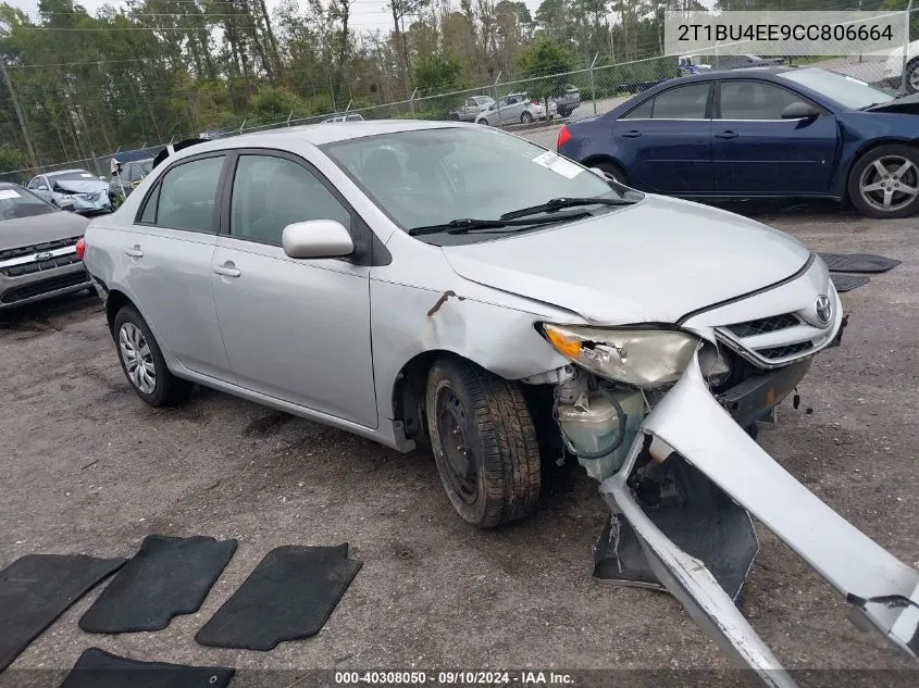 2012 Toyota Corolla Le VIN: 2T1BU4EE9CC806664 Lot: 40308050