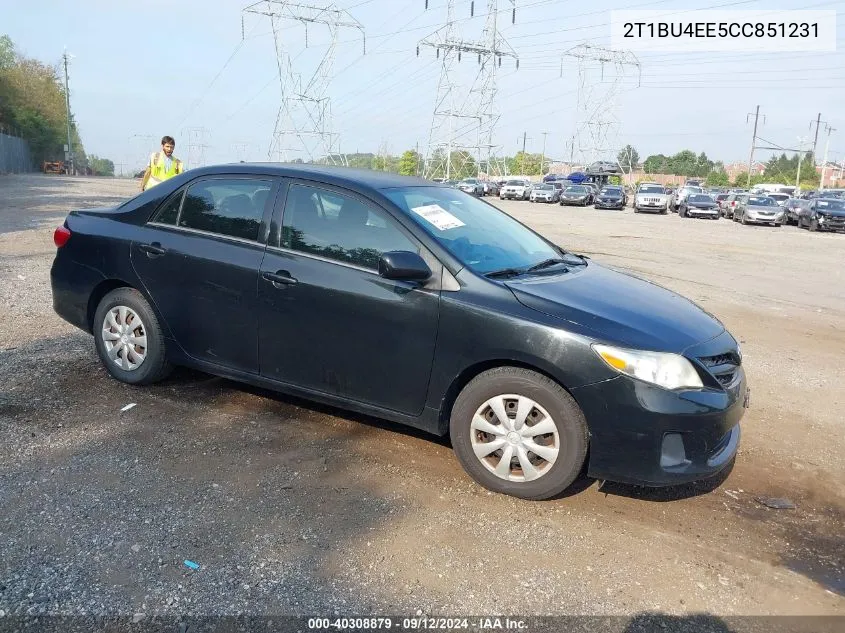 2012 Toyota Corolla L VIN: 2T1BU4EE5CC851231 Lot: 40308879