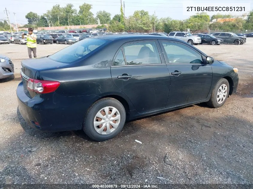 2012 Toyota Corolla L VIN: 2T1BU4EE5CC851231 Lot: 40308879