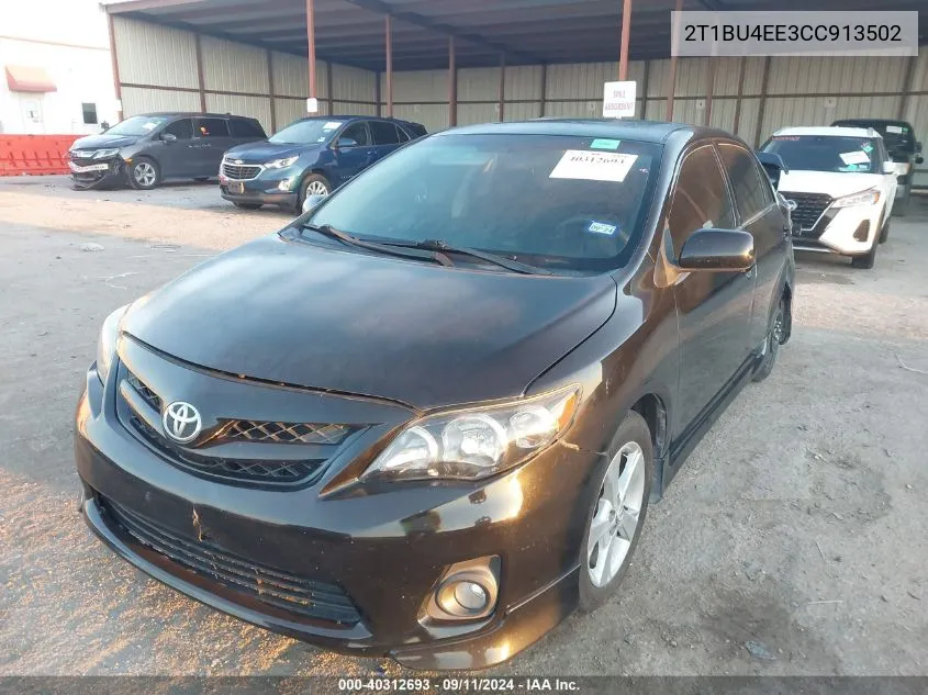 2012 Toyota Corolla S VIN: 2T1BU4EE3CC913502 Lot: 40312693