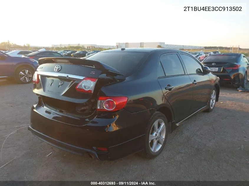 2012 Toyota Corolla S VIN: 2T1BU4EE3CC913502 Lot: 40312693