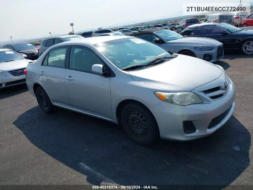 2T1BU4EE6CC772490 2012 Toyota Corolla Le