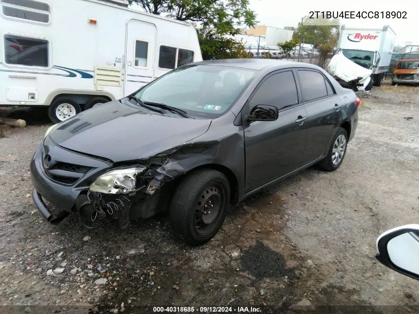 2012 Toyota Corolla S/Le VIN: 2T1BU4EE4CC818902 Lot: 40318685