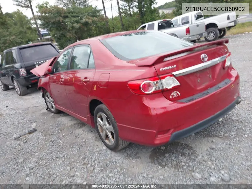 2012 Toyota Corolla S/Le VIN: 2T1BU4EE5CC860902 Lot: 40320295