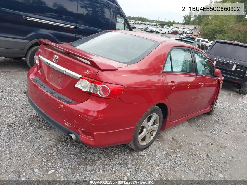 2012 Toyota Corolla S/Le VIN: 2T1BU4EE5CC860902 Lot: 40320295