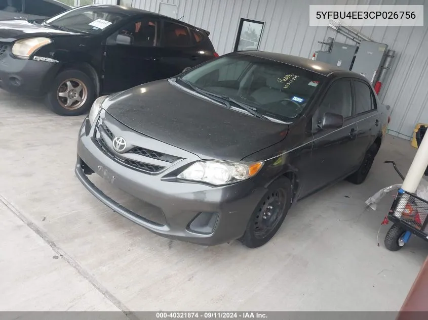 5YFBU4EE3CP026756 2012 Toyota Corolla Le