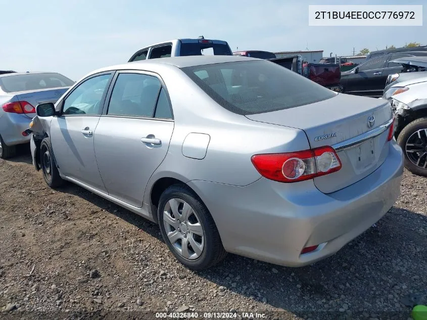 2012 Toyota Corolla S/Le VIN: 2T1BU4EE0CC776972 Lot: 40326840